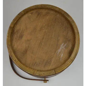 Vintage Lapped Wood Bucket With Dowed Handles - 9.75 Tall