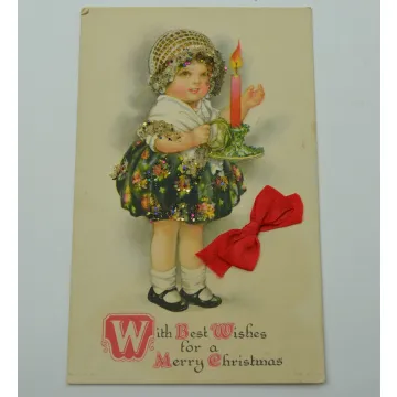 Vintage Postcard - With Best Wishes For A Merry Christmas - Early 1900's