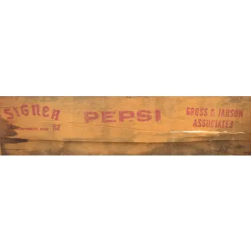 Pepsi Cola Crate - Wood Grain Carrier - Signer 1982