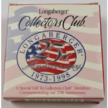 Longaberger Collectors Club 25th Anniversary 1973 - 1998 Basket Tie-On