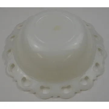 Anchor Hocking Lace Edge Milk Glass Pattern Round Bowl - 9.5 Wide