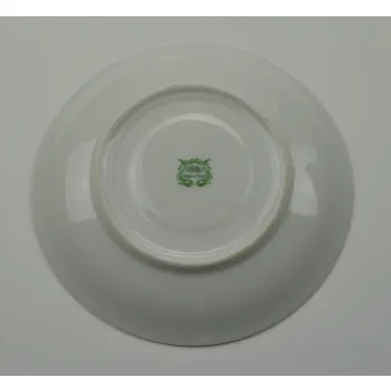 Floral Pattern Teacup And Saucer - Yellow & Green Flowers With Gold Trim