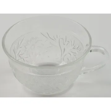 Anchor Hocking Glass - Sandwich Clear Pattern - Flat Cup - 2.375 Tall