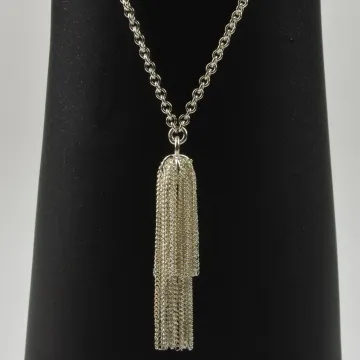 Fenton Art Glass - Sterling Silver Tassel Necklace - 39 Long - Handcrafted