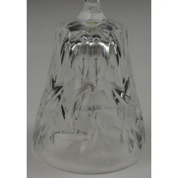 Clear Cut Glass Etched Bell - 7.25 Tall