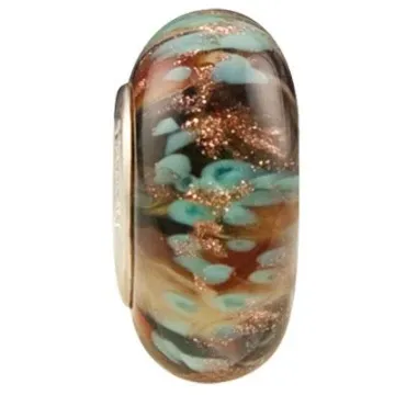 Fenton Art Glass Bead - Desert Sunset - Sterling Silver Lined