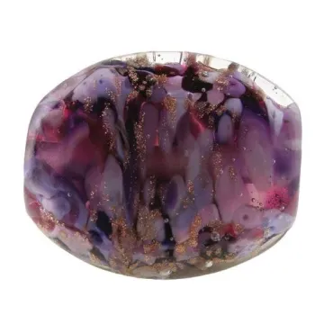 Fenton Artisan Crafted Glass Bead - Violet Wisteria - 1.26 Oval