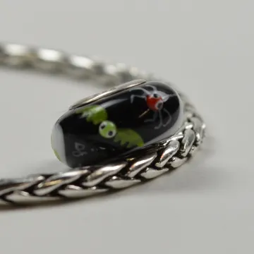 Fenton Art Glass Artisan Crafted Glass Bead - Boootiful - Sterling Silver Lined
