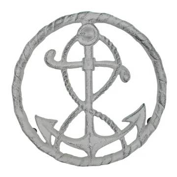 Decorative Cast Iron Trivet - Ships Anchor - 7.75" Wide