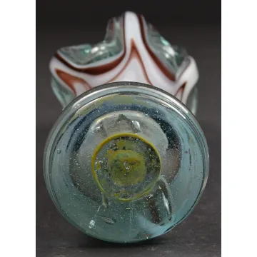 Vintage Handmade  Free Form Art Glass Vase - 8.75 Tall