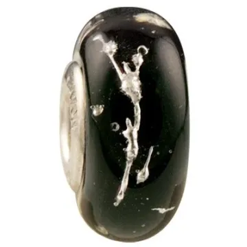 Fenton Art Glass Artisan Crafted Bead - Broadway - Sterling Silver Lined