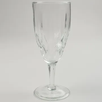 Clear Diamond Quilt Pattern Water Goblet - 7 1/4 Tall