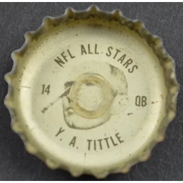 Coca Cola NFL All Stars Bottle Cap - New York Giants -  Y. A. Tittle - Coke
