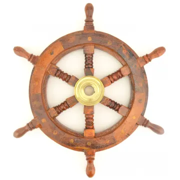Decorative Wall Hanging - Wooden Ship Wheel - 12 3/4 Wide