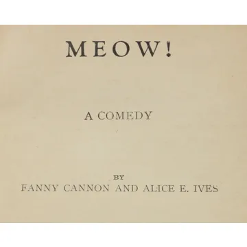 Meow - One Act Play Script - Antique 1914