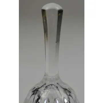 Clear Pressed Glass Bell - Oval & Diamond Pattern - 5.75 Tall