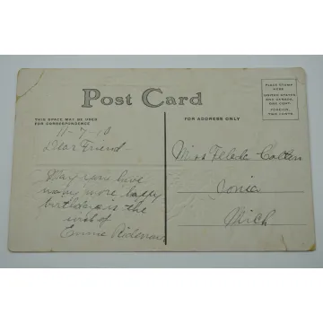 Vintage Postcard - A Happy Birthday - 1910