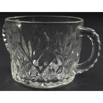 Anchor Hocking Glass Open Sugar - Prescut Pineapple Clear Pattern - 3 Tall