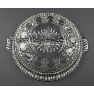 Federal Glass - Windsor Clear Pattern - Two Part Relish Dish - 8.375