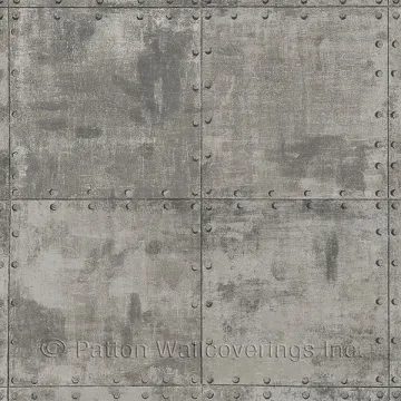 Steel Tile Wallpaper Metallic Silver, Brown, Black Norwall Wallcovering LL36224
