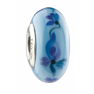 Fenton Art Glass Bead - Ribbons in the Breeze - Sterling Silver Core