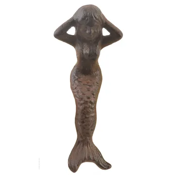 Cast Iron Shelf Sitter - Rust Mermaid Design - 5.25 Tall