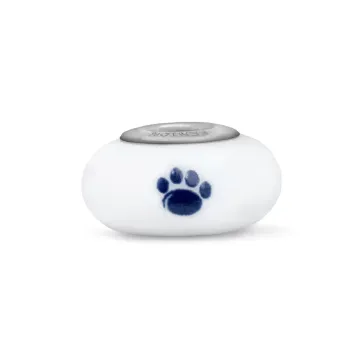 Fenton Milk Glass Collegiate Bead - Penn State - Sterling Silver Core