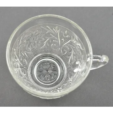 Anchor Hocking Glass - Sandwich Clear Pattern - Punch Cup - 2.375 Tall