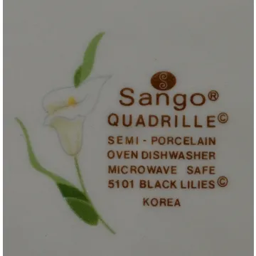 Sango Salad Plate - Black Lilies Pattern - Quadrille - 7.625 Wide