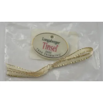 Longaberger Pottery 2005 Tinsel Tree Trimming Tie-On