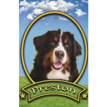 Flag Emotes - Double Sided Garden Flag - Custom Dog Picture - Countryside Scene