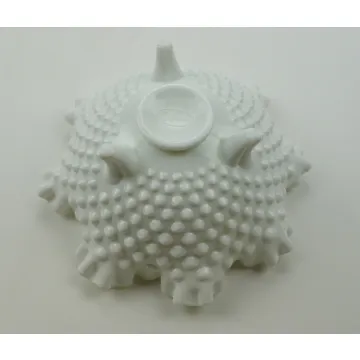 Fenton Art Glass 3 Toed Crimped Bowl - Hobnail Milk Glass - 8" Round