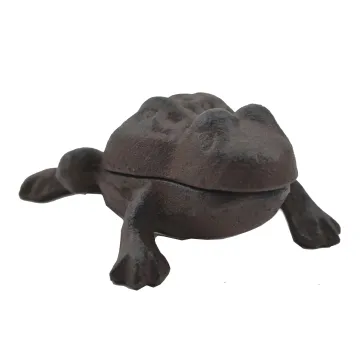 Frog Hide A Key Box - Distressed Brown Cast Iron