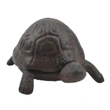 Turtle Hide A Key Box - Distressed Brown Cast Iron